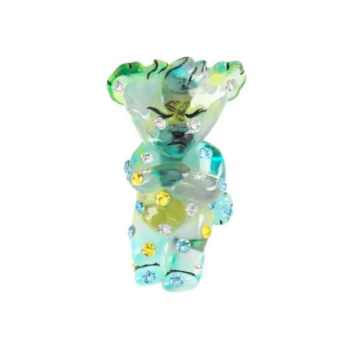 GUCCI古驰 22年秋冬 男士 Gucci HA HA HA特别系列小熊水晶胸针 725829 IAAAU 8522