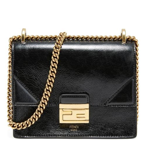 FENDI/芬迪 单肩包 羊皮 KAN U 黑色皮革手袋 8BT312 A86T