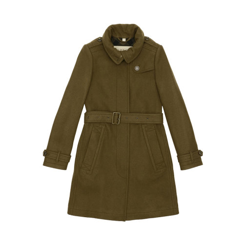 BURBERRY/博柏利 女士棕色棉质中长款单排扣大衣 3943973