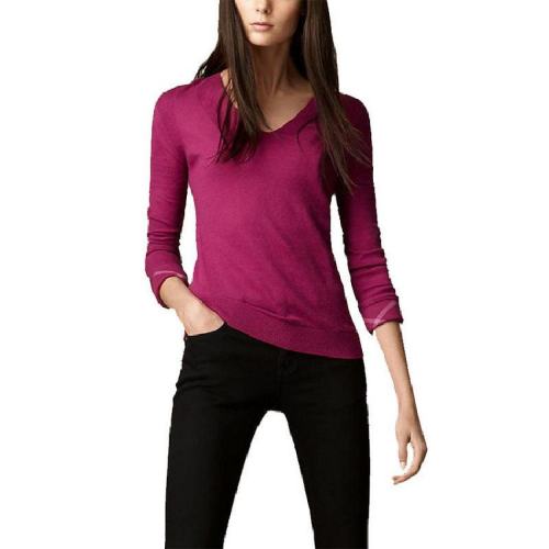  BURBERRY/博柏利 女士玫红色羊绒针织衫/毛衫 39158251 PLFSX