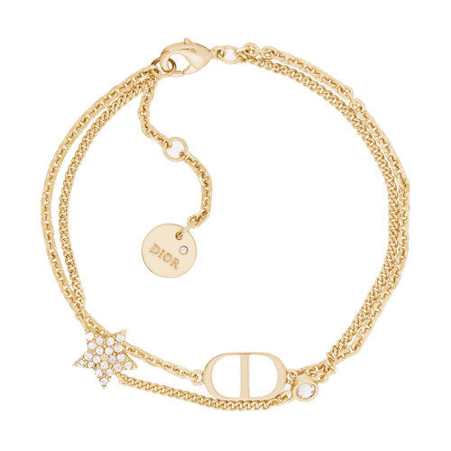 DIOR/迪奥  镀金金属点缀白色水晶星星手链 B1133PMTCY_D301