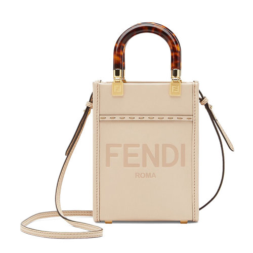 FENDI/芬迪  FENDI迷你阳光手提袋 皮革迷你手袋小牛皮,有机玻璃8BS051ABVL