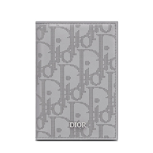 DIOR/迪奥  灰色DiorObliqueGalaxy皮革双折卡夹2ESCH138VPD_H860