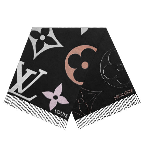 Louis Vuitton/路易威登新款 THE ULTIMATE系列 女士黑色羊绒和羊毛混纺围巾M76383