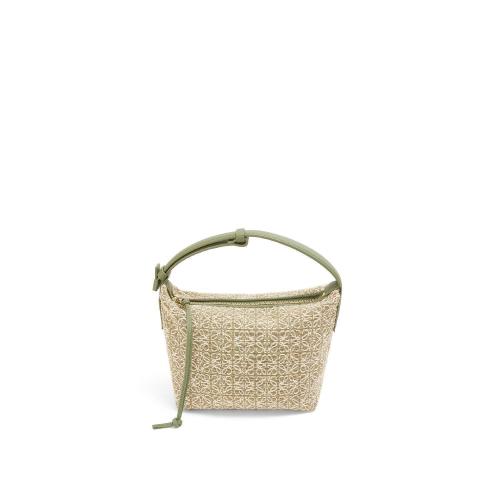  LOEWE罗意威 22年秋冬 女士 手提包 Small Cubi bag in Anagram jacquard and calfskin A906K7