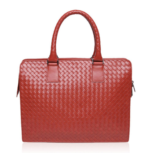Bottega Veneta/葆蝶家 BV  男士拉链简约红褐色真皮商务休闲手提包公文包男包194669-V4651-6329