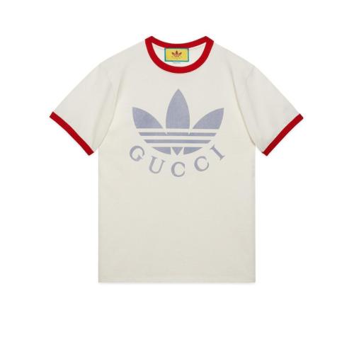  GUCCI古驰 22年秋冬 女士 adidas x Gucci联名系列针织棉T恤 702612 XJEB1 9095