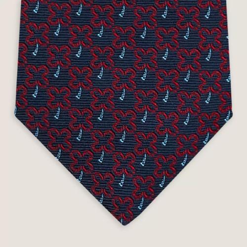  HERMES爱马仕 22年秋冬 男士 领带 Cravate Trefle a 4 Fers H655987T 03