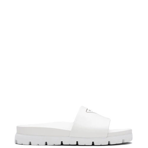 PRADA/普拉达 22年春夏新款 男士白色皮革徽标装饰皮革凉鞋拖鞋2X3060_A21_F0009