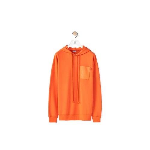  LOEWE罗意威 22年秋冬 男士 卫衣 Anagram leather patch hoodie in cotton H526Y25J17-8290