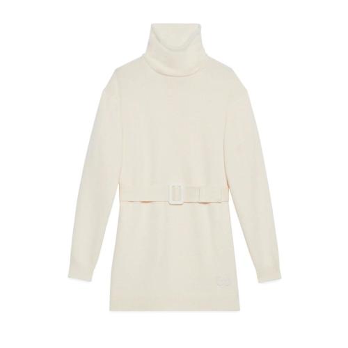  GUCCI古驰 22年秋冬 女士 饰贴饰羊毛羊绒混纺上衣 727042 XKCY1 9791