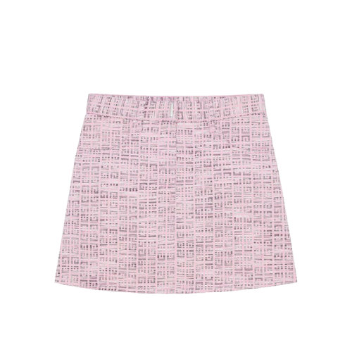 Givenchy/纪梵希 22年秋冬新款 迪士尼联名系列 女士粉色/黑色织物4G纹理提花迷你裙BW40KR13N0-692