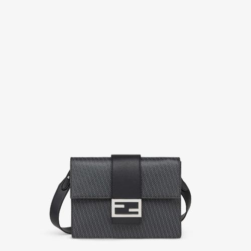 FENDI芬迪 22年秋冬 男士 单肩包 深灰色皮革手袋 7VA524AGLPF0L6B