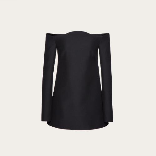  VALENTINO华伦天奴 22年秋冬 女士 连衣裙 ROBE COURTE EN CREPE COUTURE 1B0VA0X81CF0NO