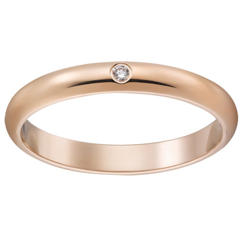 CARTIER/卡地亚 18K金玫瑰金单钻简约大气1895结婚求婚订婚对戒戒指  B4088200