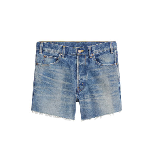CELINE/赛琳 22年春夏新款 女士联合水洗蓝色纯棉迷你牛仔短裤热裤2N757930F.07UW