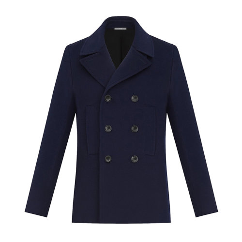 DIOR/迪奥  男士深蓝色羊绒豌豆大衣 533C450A3225_C530