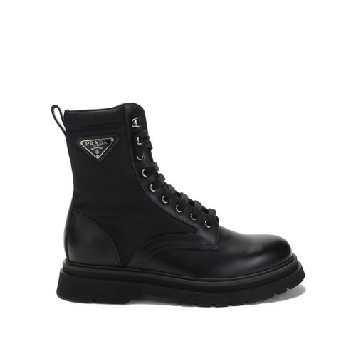 PRADA/普拉达 男士皮革/织物Rois系带靴子短靴 2UE011 3LFR