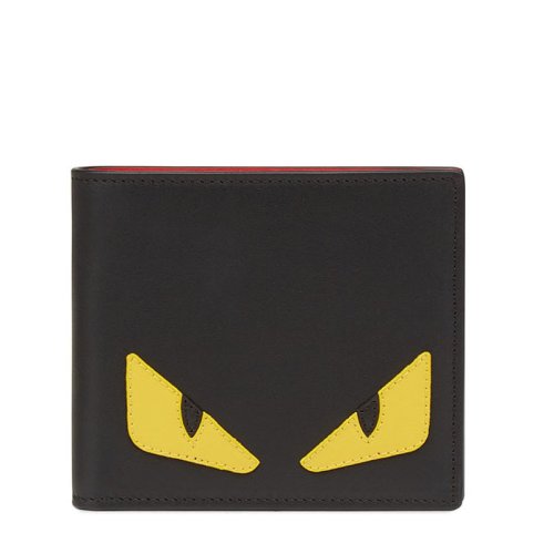 FENDI/芬迪   新款男士黑色小牛皮配色Bag Bugs眼睛水平钱包7M0169O73F0U9T