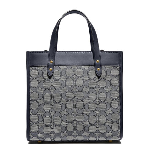 COACH/蔻驰Field Tote系列22女士拼色鞣制皮革经典双C字母徽标提花按扣开合单肩包斜挎包手提包托特包女包 C3865 多色可选