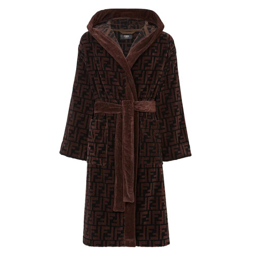 FENDI/芬迪 男士棕色FF图案的棉质浴袍FXA009A79JF0QT2