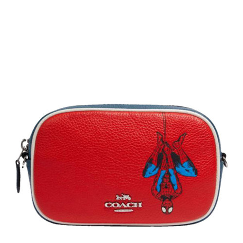 COACH/蔻驰 MARVEL联名款女士拼色漫威英雄印花金属字母徽标拉链开合单肩包斜挎包胸包腰包女包 F356 多色可选