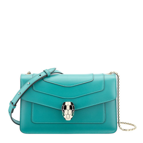 BVLGARI/宝格丽 Serpenti Forever系列 女士牛皮蛇头包链条单肩时尚斜挎包