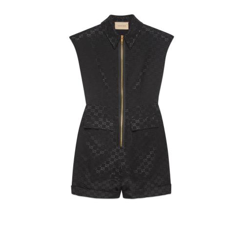  GUCCI古驰 22年秋冬 女士 G带扣腰带罗缎连体裤 674467 Z8AUI 1000 预定商品2-6周发货