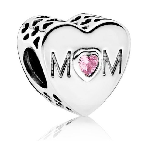 PANDORA/潘多拉 女士时尚粉色母亲的心镂空纹理串珠 791881PCZ