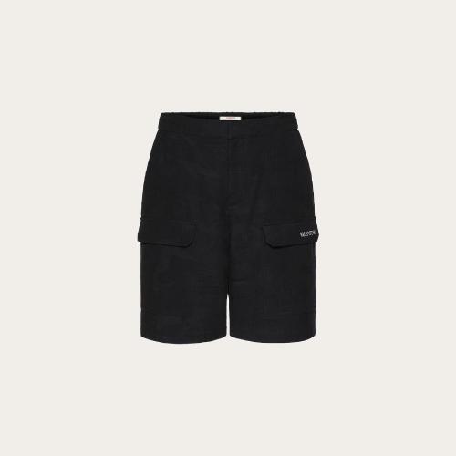  VALENTINO华伦天奴 22年秋冬 男士 短裤 BERMUDA JACQUARD CAMOUFLAGE EN COTON ET VISCOSE 1V