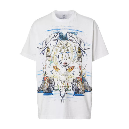 BURBERRY/博柏利  海洋素描印花棉质宽松男士短袖T恤衫 8040681 1