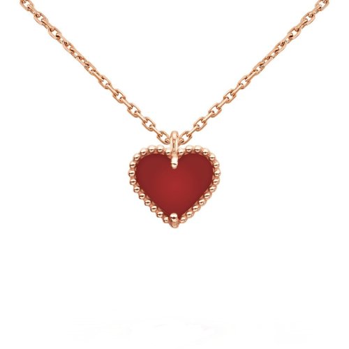 Van Cleef & Arpels/梵克雅宝  Sweet Alhambra 女士红色爱心红玉髓项链 VCARN59N00