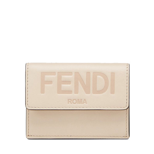 FENDI/芬迪 20  女士微型浅粉色小牛皮徽标三折钱包8M0395AAYZF1BA9