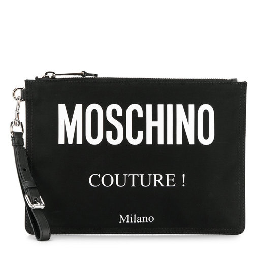 MOSCHINO/莫斯奇诺  男包男士黑色时尚简约拉链手拿包  $A840482012555