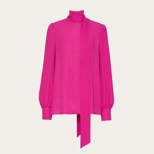  VALENTINO华伦天奴 22年秋冬 女士 罩衫 TOP EN GEORGETTE XB3AE6P51MHFP1