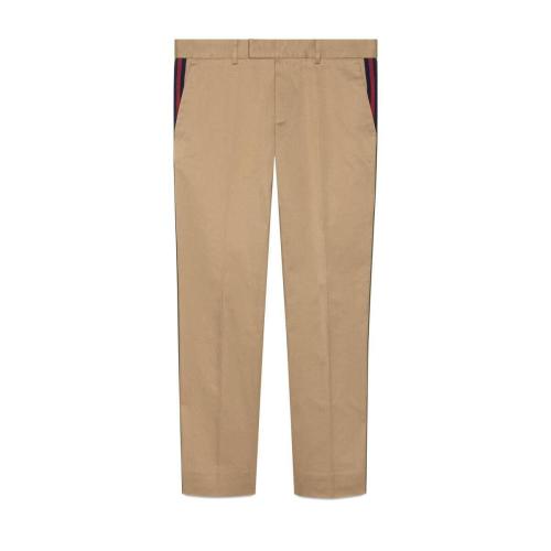  GUCCI古驰 22年秋冬 男士 60年代织带_棉长裤 468518 Z3732 2852