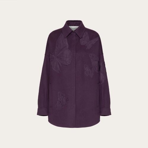  VALENTINO华伦天奴 22年秋冬 女士 大衣 SURCHEMISE BRODéE EN DRAP COMPACT XB3CIAR96JAY82