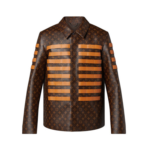 Louis Vuitton/路易威登 22年早春新款 LV2系列 男士深棕色老花帆布军用夹克1A9K4F