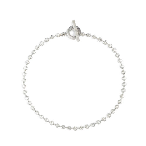 GUCCI/古驰 22春夏新款 纯银闪亮织纹珠链刻花织纹栓扣项链602736J84008106