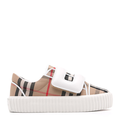 BURBERRY/博柏利22春夏Vintage 格纹棉质拼皮革男女童儿童休闲鞋/帆布鞋8047490