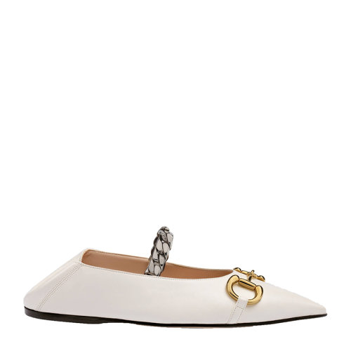 GUCCI/古驰  新款女士芭蕾舞者马衔扣链条平跟鞋 （2色可选）