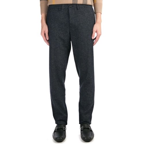 BURBERRY/博柏利 男士藏蓝色羊毛混纺长裤休闲裤