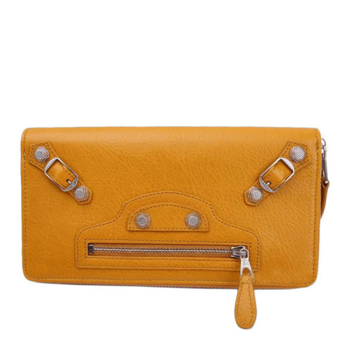 Balenciaga/巴黎世家 女士纯色羊皮长款拉链开合钱夹钱包机车包手拿包女包 253053-D940G 多色可选