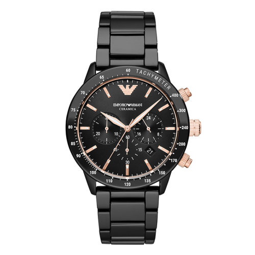 Emporio Armani/安普里奥阿玛尼【 吴磊同款】阿玛尼男士手表三眼计时陶瓷表带石英腕表AR70001/AR70002