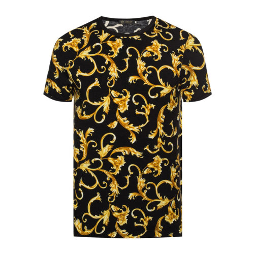 VERSACE/范思哲 男士印花棉质经典巴洛克图案印花装饰圆领上衣短袖T恤 AGU03003-AV00214-A732