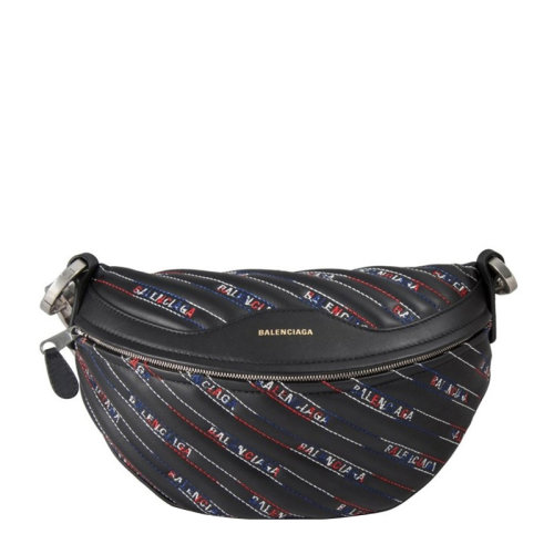 Balenciaga 巴黎世家  女士黑色粗链标识腰包胸包