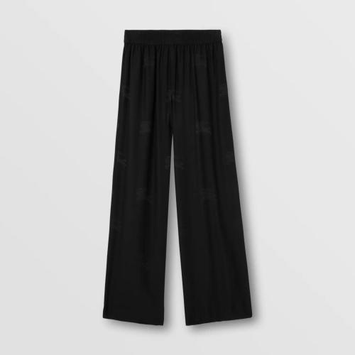  BURBERRY 22年秋冬 女士 马术骑士丝质提花阔腿裤 80650181