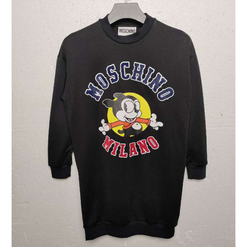 MOSCHINO/莫斯奇诺 黑色女士卫衣裙 EA04540541瑕疵折扣