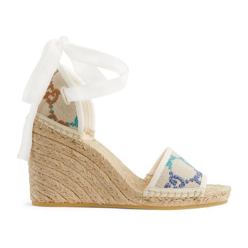  GUCCI古驰 22年秋冬 女士 女士防水台草编鞋 652895 UFT80 8469