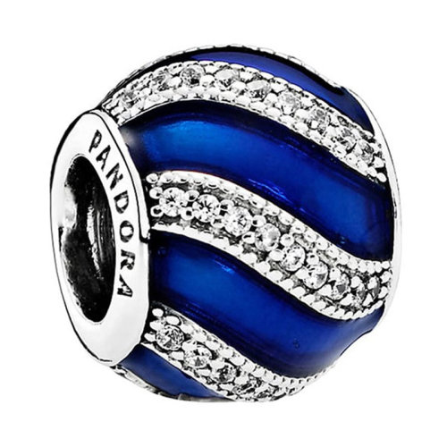 PANDORA/潘多拉 女士蓝色925银瓷釉DIY手链珠子串饰串珠 791991EN118